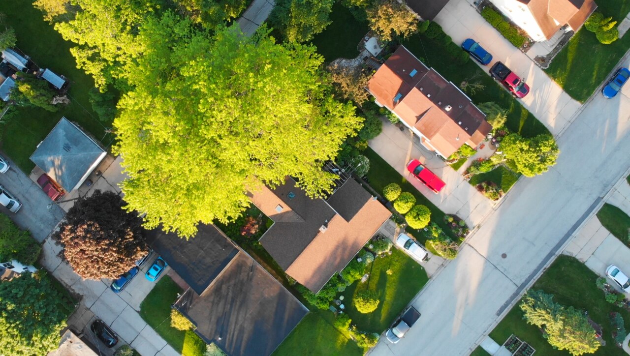 Aerial view of unknown residential neighborhood